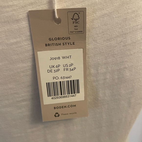 Boden, white, mixed media, cap sleeve dress. - Picture 8 of 10